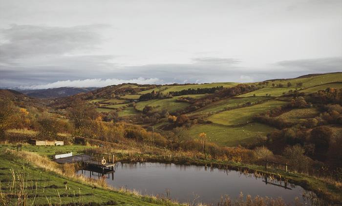 The wild swimming pond, just beneath Pantechnicon Powys, to be enjoyed in any season.